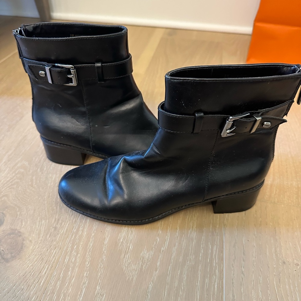 Black Leather Ankle Boots